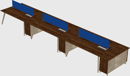 Rectangular shared desk