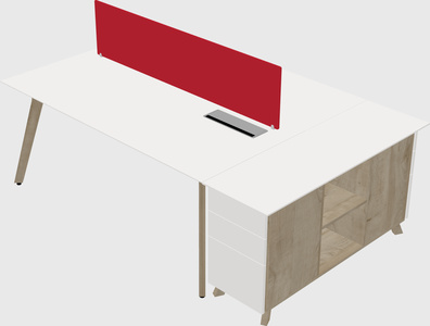 Rectangular shared desk