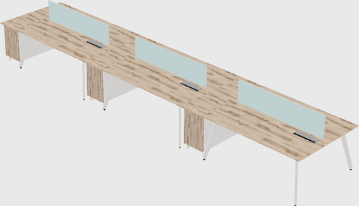 Rectangular shared desk