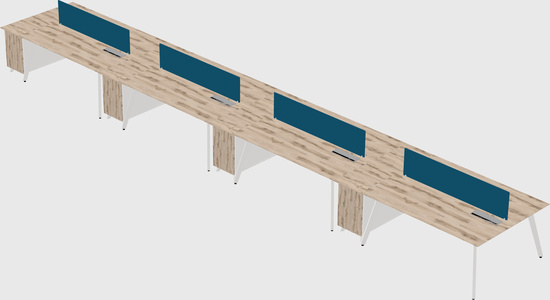 Rectangular shared desk