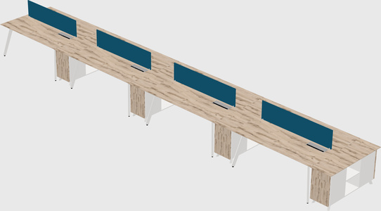 Rectangular shared desk