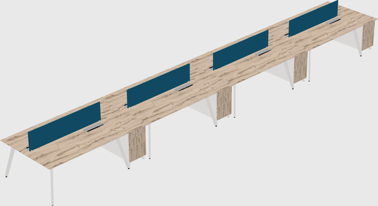 Rectangular shared desk