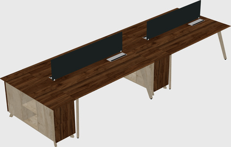 Rectangular shared desk