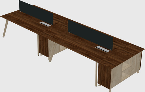 Rectangular shared desk