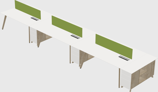 Rectangular shared desk