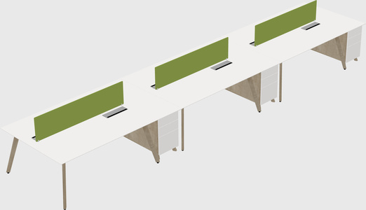 Rectangular shared desk