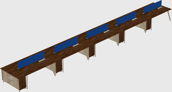 Rectangular shared desk