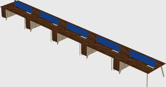 Rectangular shared desk