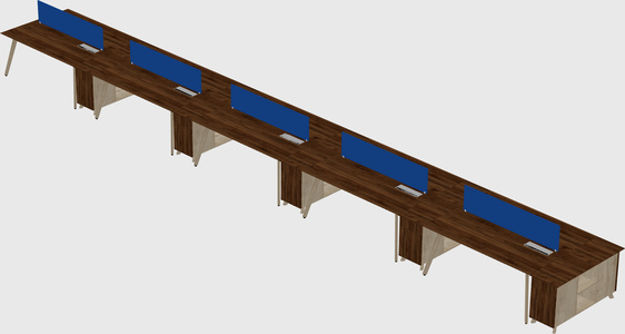 Rectangular shared desk