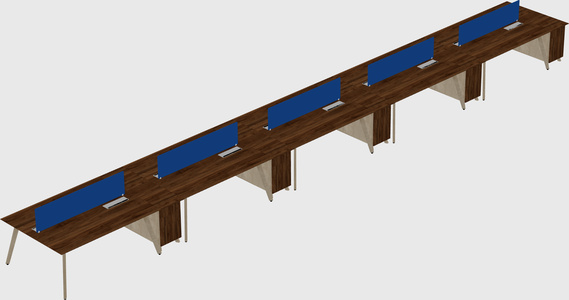 Rectangular shared desk