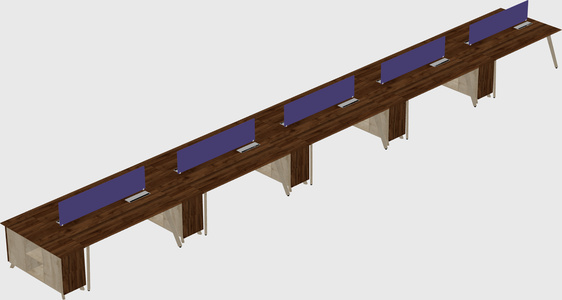 Rectangular shared desk