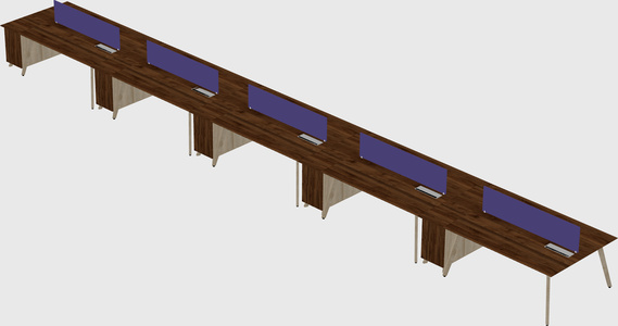 Rectangular shared desk