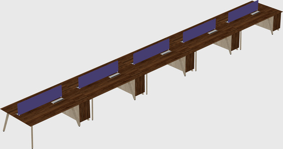 Rectangular shared desk