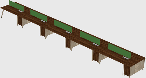 Rectangular shared desk