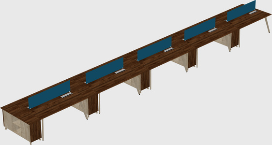 Rectangular shared desk