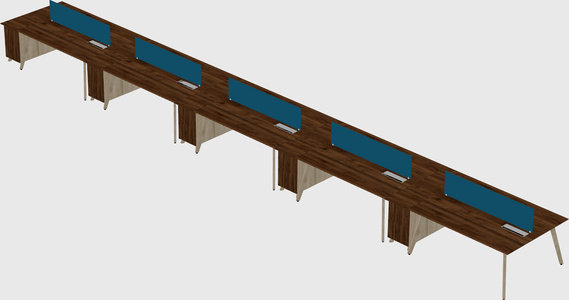 Rectangular shared desk