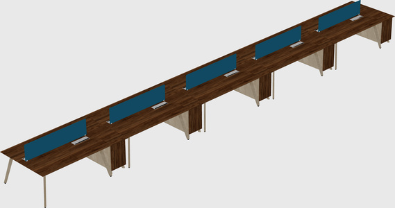Rectangular shared desk