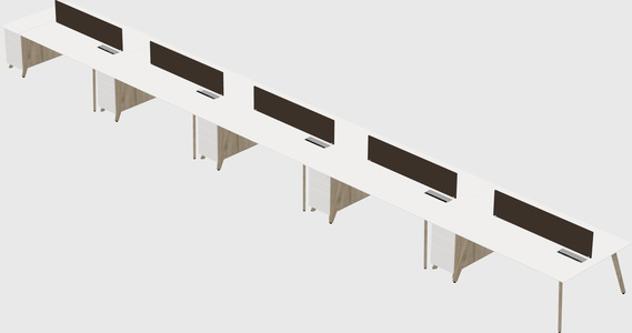 Rectangular shared desk