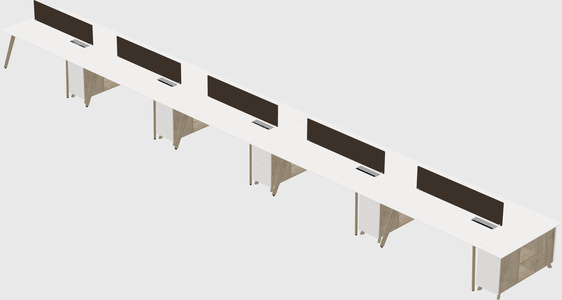 Rectangular shared desk