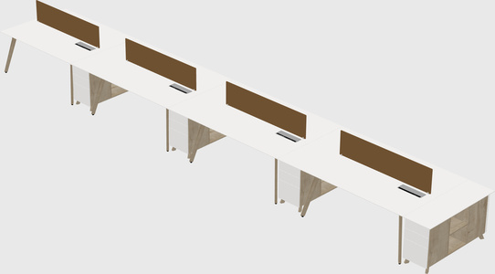Rectangular shared desk