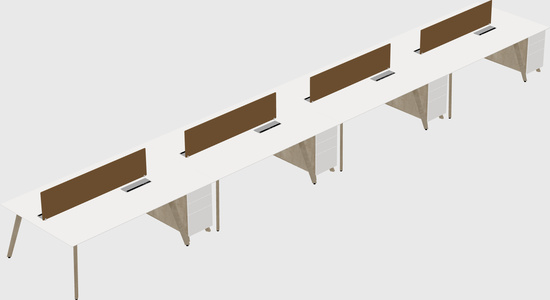 Rectangular shared desk