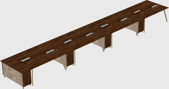 Rectangular shared desk