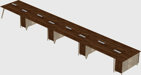 Rectangular shared desk
