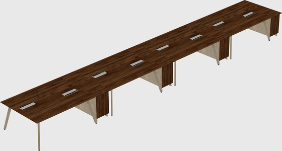 Rectangular shared desk