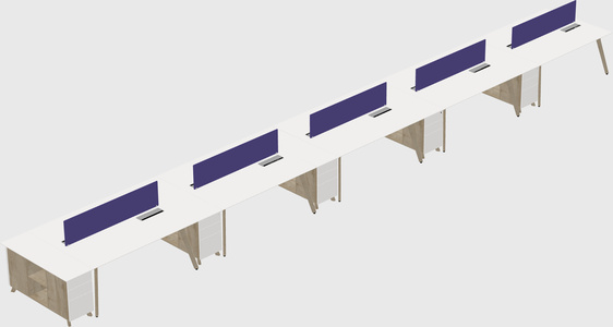 Rectangular shared desk