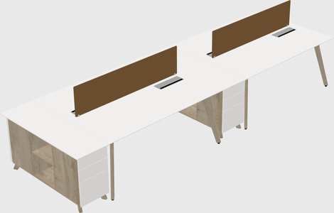 Rectangular shared desk