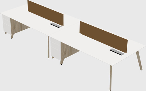 Rectangular shared desk