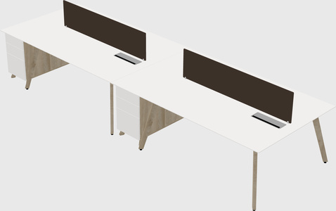 Rectangular shared desk