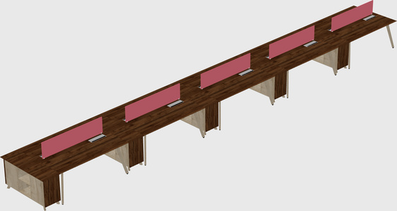 Rectangular shared desk