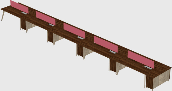 Rectangular shared desk