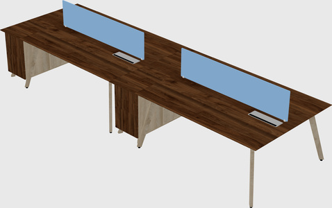 Rectangular shared desk