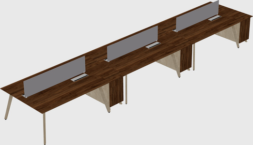Rectangular shared desk