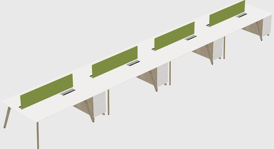 Rectangular shared desk