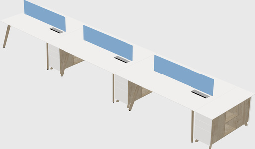 Rectangular shared desk