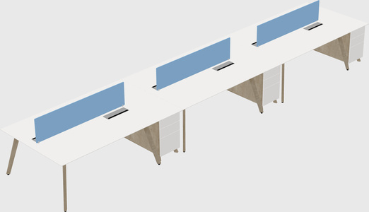 Rectangular shared desk
