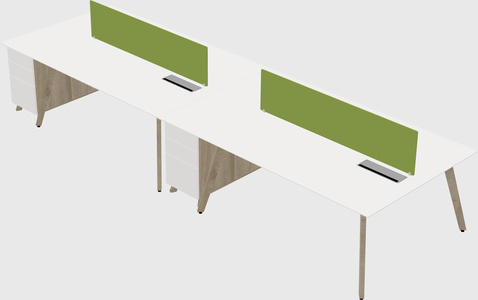 Escritorio compartido rectangular