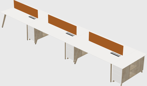 Rectangular shared desk