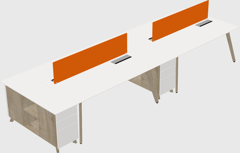 Rectangular shared desk