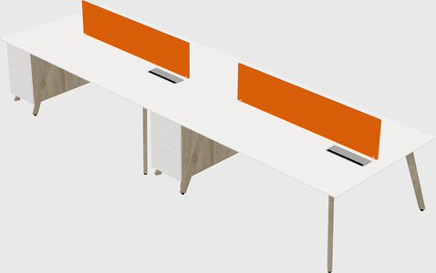 Rectangular shared desk