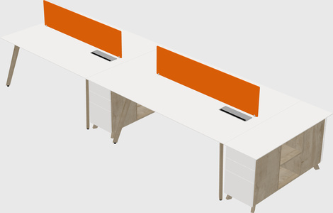 Rectangular shared desk