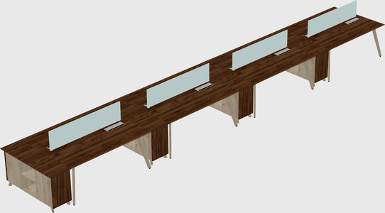 Rectangular shared desk