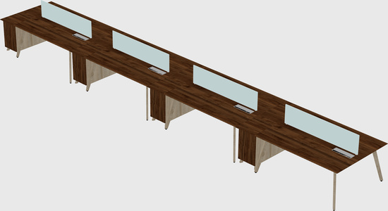 Rectangular shared desk