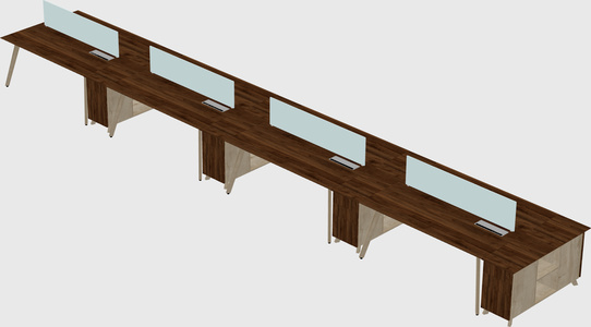Rectangular shared desk