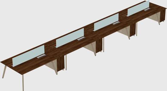 Rectangular shared desk