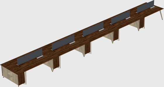Rectangular shared desk