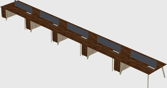 Rectangular shared desk